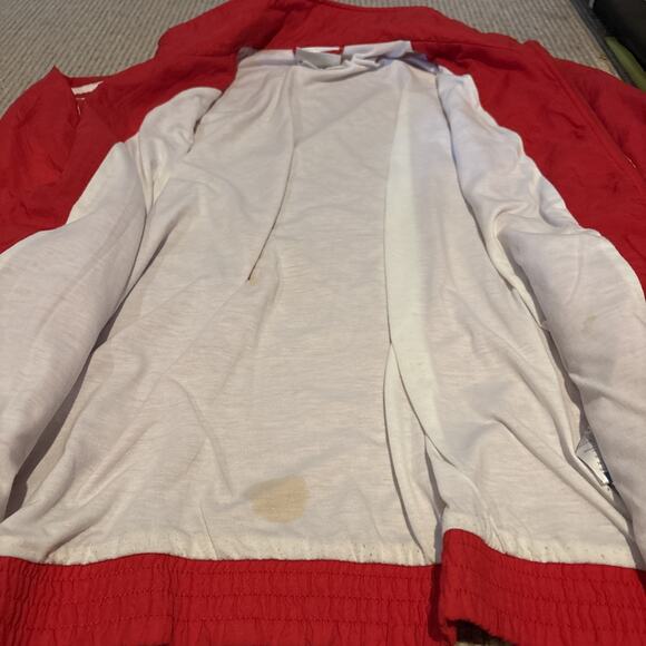90s 80s Vintage Mens L ADIDAS ORIGINALS Nylon Red Running Track Jacket - Picture 11 of 16